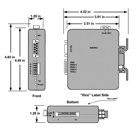 ULI-224TCI, RS-232 to RS-422/485 트리플 아이솔레이티드 시리얼 컨버터